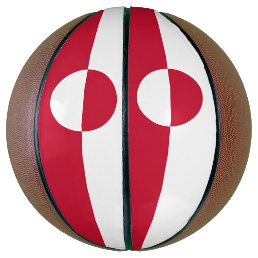 Vollständiger Basketball mit Flagge Grönlands (Vertikal)