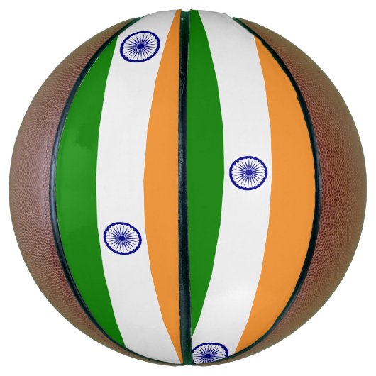 Vollständiger Basketball mit Flagge Indiens (Vertikal)