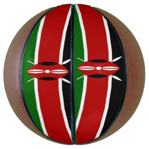 Vollständiger Basketball mit Flagge Kenias