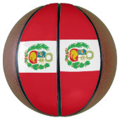 Vollständiger Basketball mit Flagge Perus (Vertikal)