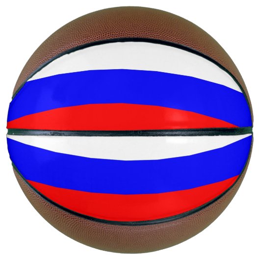 Vollständiger Basketball mit Flagge Russlands (Vorderseite)