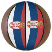 Vollständiger Basketball mit Flagge Serbiens (Vertikal)