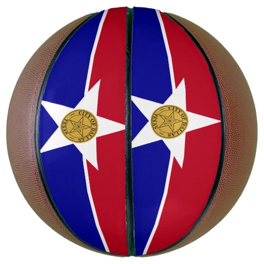 Vollständiger Basketball mit Flagge von Dallas (Vertikal)