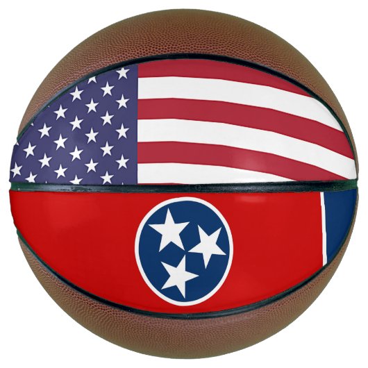 Vollständiger Basketball mit Flagge von Tennessee (Vorderseite)
