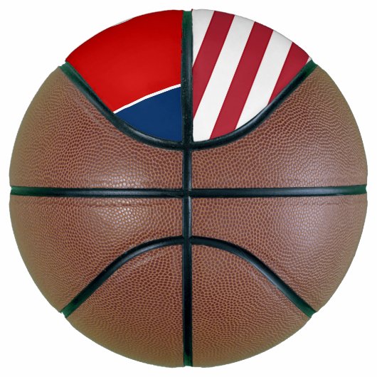 Vollständiger Basketball mit Flagge von Tennessee (Rechts)