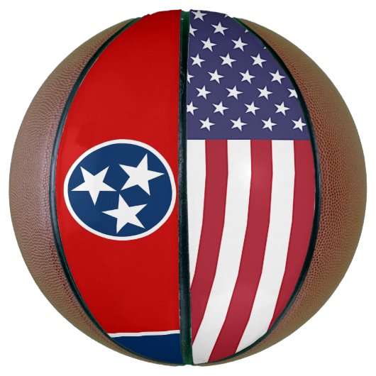 Vollständiger Basketball mit Flagge von Tennessee (Vertikal)