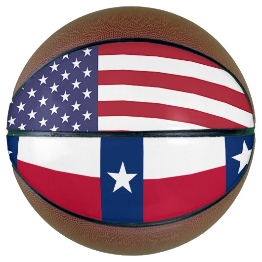 Vollständiger Basketball mit Flagge von Texas (Vorderseite)