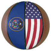 Vollständiger Basketball mit Flagge von Utah (Vertikal)