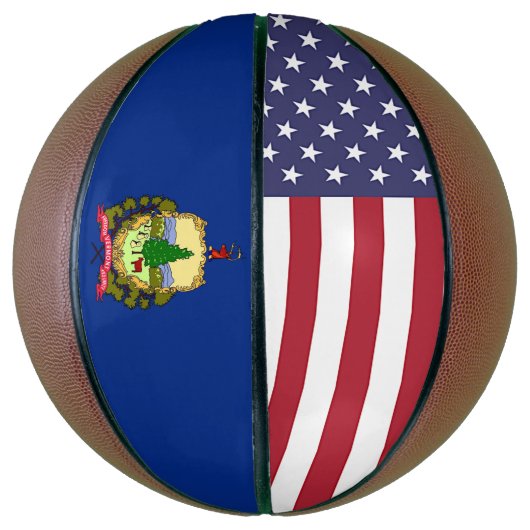 Vollständiger Basketball mit Flagge von Vermont (Vertikal)