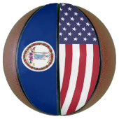Vollständiger Basketball mit Flagge von Virginia (Vertikal)