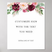 Vollständiger, benutzerdefinierter Text, burgundy Poster (Vorne)