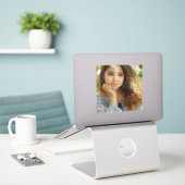 Vollständiger Foto-Upload Aufkleber (Laptop auf Schreibtisch)