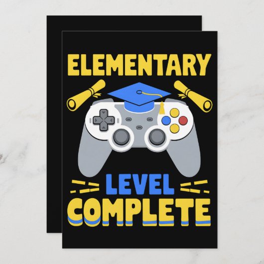 Vollständiger Gaming-Gamer-Abschluss für Elementar Einladung (Vorne/Hinten)