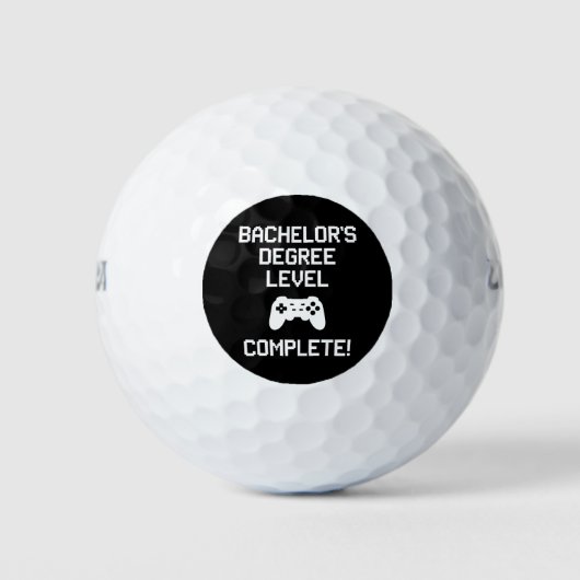 Vollständiger Gaming-Gamer mit Bachelor-Grad Golfball (Vorderseite)