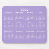 Vollständiger Jahreskalender 2027 Basic Lavendel W Mousepad (Vorne)