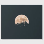 VOLLSTÄNDIGER MOND HINTER EINER SILHOUETTE GESCHENKPAPIER (Flach)