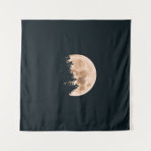 VOLLSTÄNDIGER MOND HINTER EINER SILHOUETTE WANDTEPPICH (Vorderseite (Horizontal))