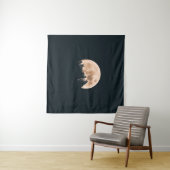 VOLLSTÄNDIGER MOND HINTER EINER SILHOUETTE WANDTEPPICH (Beispiel (Horizontal))