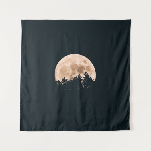 VOLLSTÄNDIGER MOND HINTER EINER SILHOUETTE WANDTEPPICH (Vorderseite)