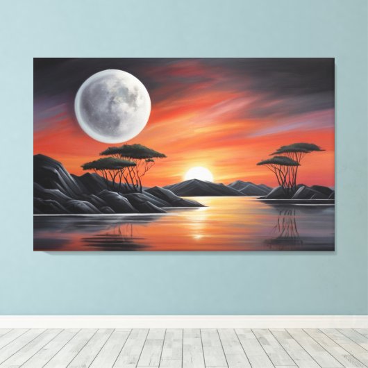 VOLLSTÄNDIGER MONDSENSATZ LEINWANDDRUCK (Insitu (Holzboden))