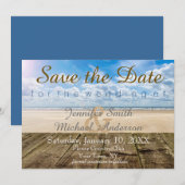 Vollständiger Name Beach Rustikaler Dock Save the  Date (Vorne/Hinten)