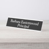 Vollständiger Name Principal in Schwarz Schreibtischnamensplakette (Vorderseite )