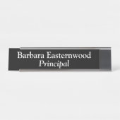 Vollständiger Name Principal in Schwarz Schreibtischnamensplakette (Vorderseite )