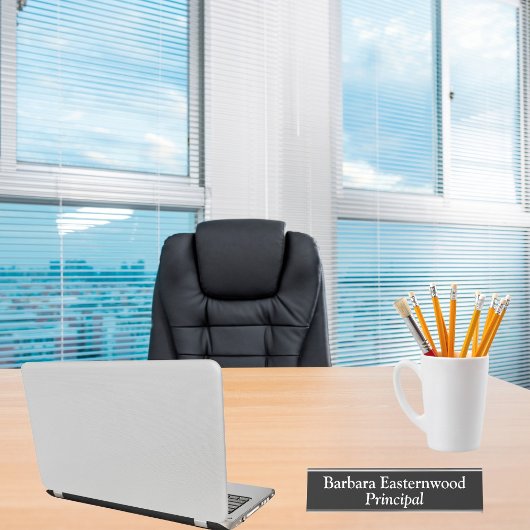 Vollständiger Name Principal in Schwarz Schreibtischnamensplakette