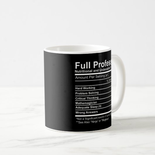 Vollständiger Professor ernährungswissenschaftlich Kaffeetasse (VorderseiteRechts)