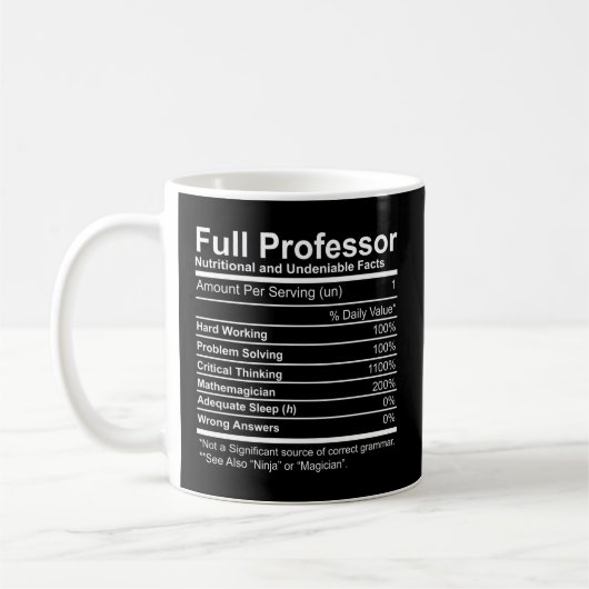 Vollständiger Professor ernährungswissenschaftlich Kaffeetasse (Links)