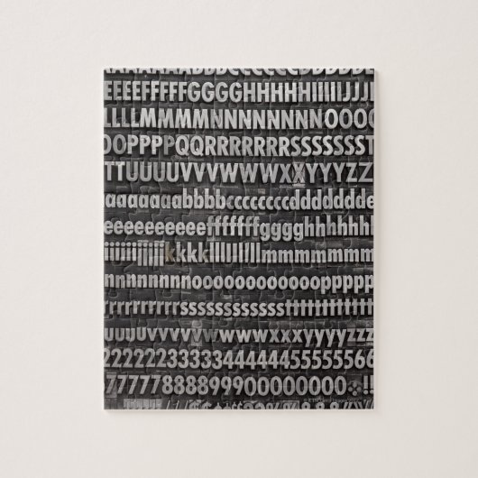 Vollständiger Schriftart Letterpress Puzzle (Vertikal)
