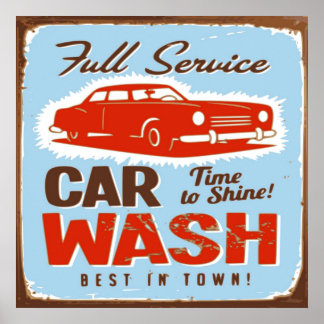 VOLLSTÄNDIGER SERVICE CAR WASH POSTER