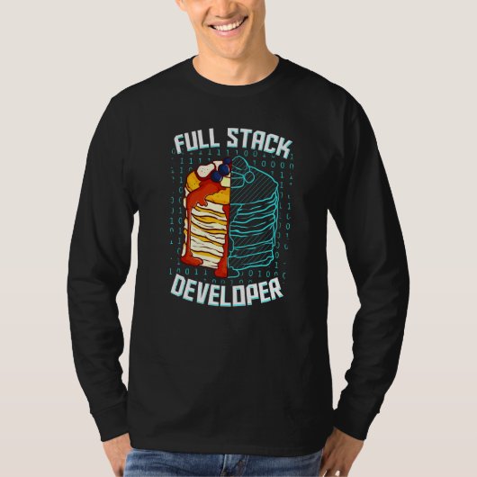 Vollständiger Stack-Entwickler Pancake Web Coder-P T-Shirt (Vorderseite)