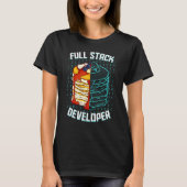 Vollständiger Stack-Entwickler Pancake Web Coder-P T-Shirt (Vorderseite)
