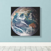 Vollständiger Überblick über die Erde mit globalen Leinwanddruck (Insitu (Holzboden))