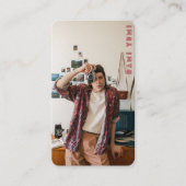 Vollständiger vertikaler Foto Fotograf Pink Visitenkarte (Vorderseite)