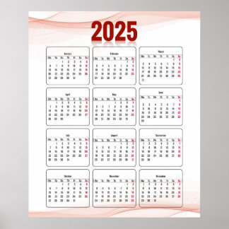 Vollständiges abstraktes Jahr 2025 Poster