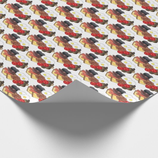 Vollständiges englisches Frühstück UK Britische Kü Geschenkpapier (Ecke)