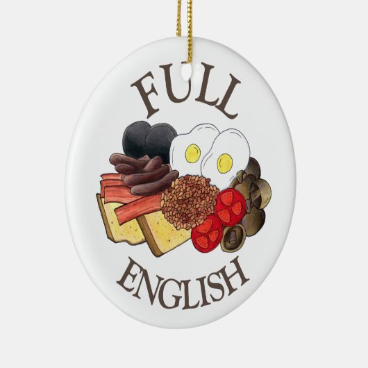 Vollständiges englisches Frühstück UK Britische Kü Keramik Ornament (Rechts)