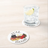 Vollständiges englisches Frühstück UK Britische Kü Runder Pappuntersetzer (Vor Ort)