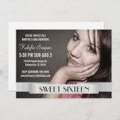 Vollständiges Foto 16 . Geburtstag Geburtstagspart Einladung (Vorne/Hinten)