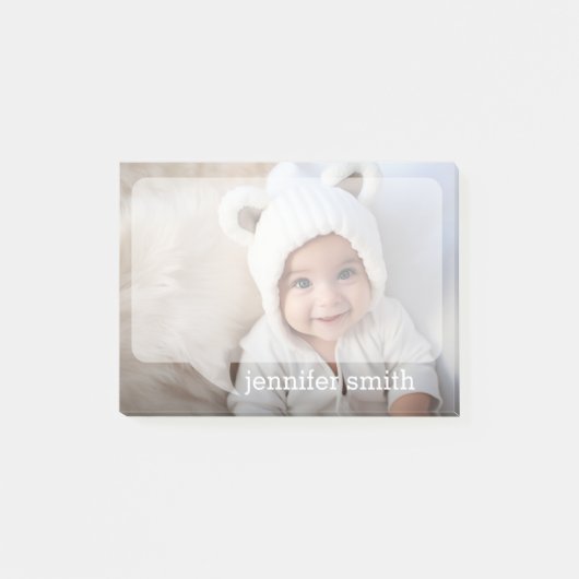 Vollständiges Foto-Design mit Sprechblase und Indi Post-it Klebezettel (Vorderseite)