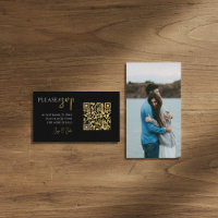 Vollständiges Foto, Gold QR-Code Schwarze Hochzeit