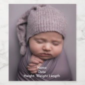 Vollständiges Foto Kinderankündigung Weinflaschen Weinetikett (Einzelnes Label)