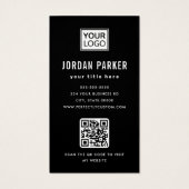 Vollständiges Foto-Logo schwarze vertikale Visiten (Rückseite)