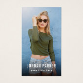 Vollständiges Foto-Logo schwarze vertikale Visiten (Vorderseite)