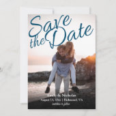Vollständiges Foto mit 3 auf Save the Date Einladung (Vorderseite)