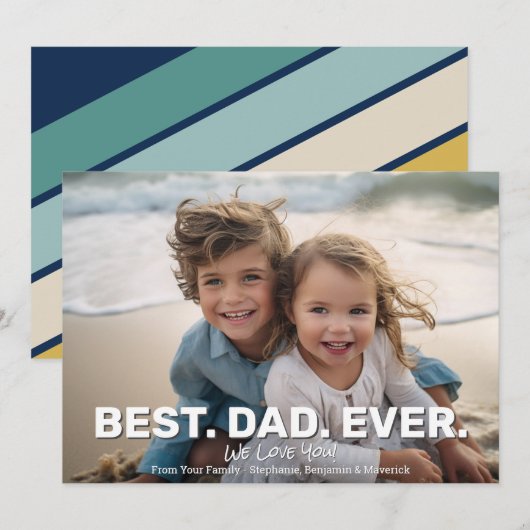 Vollständiges Foto mit Bestem Vater je - Whimsical Ankündigung (Vorne/Hinten)