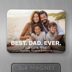 Vollständiges Foto mit dem besten Vater überhaupt Magnet