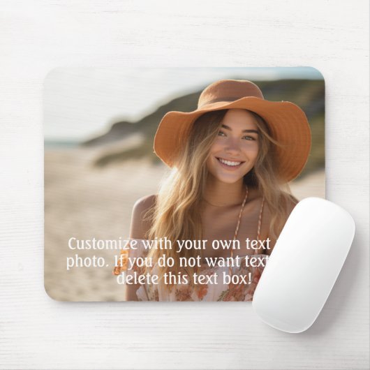 Vollständiges Foto mit einfachem Text unten Mousepad (Mit Mouse)